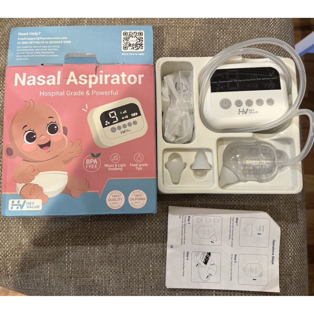 HeyValue Nasal Aspirator for Baby, Hospital Grade, Electric, Suction Open Box